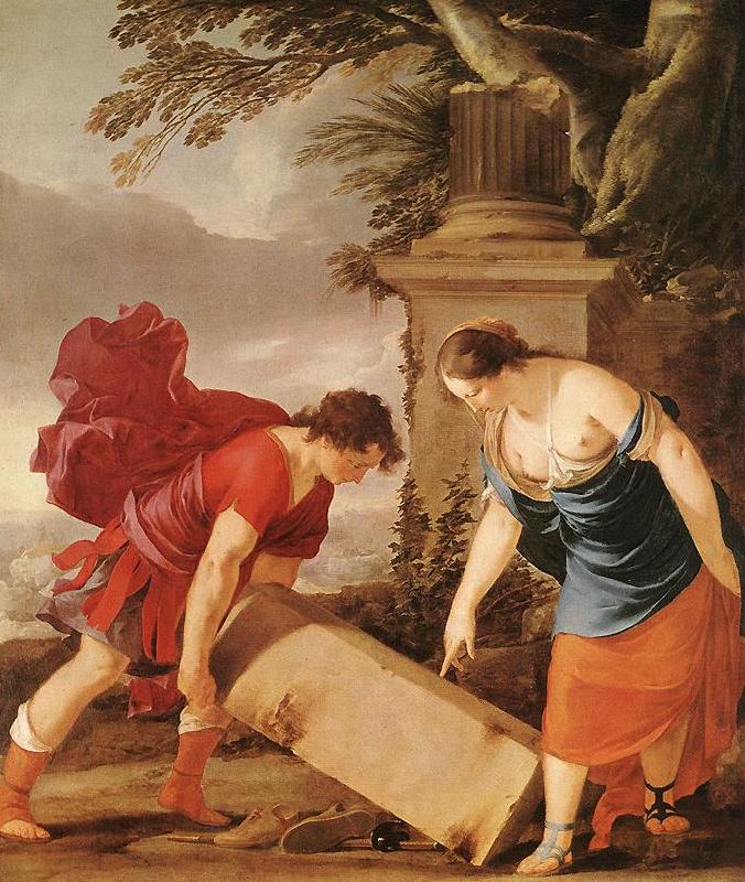 LA HIRE, Laurent de Theseus and Aethra (detail sg oil painting picture